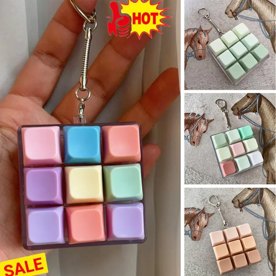 New Fidget Keychain DIY Keyboard Fidget Keychain Keys Button Relief Stress Finger Keyboard Cap 4/9Keys Pass The Time Clicker Toy