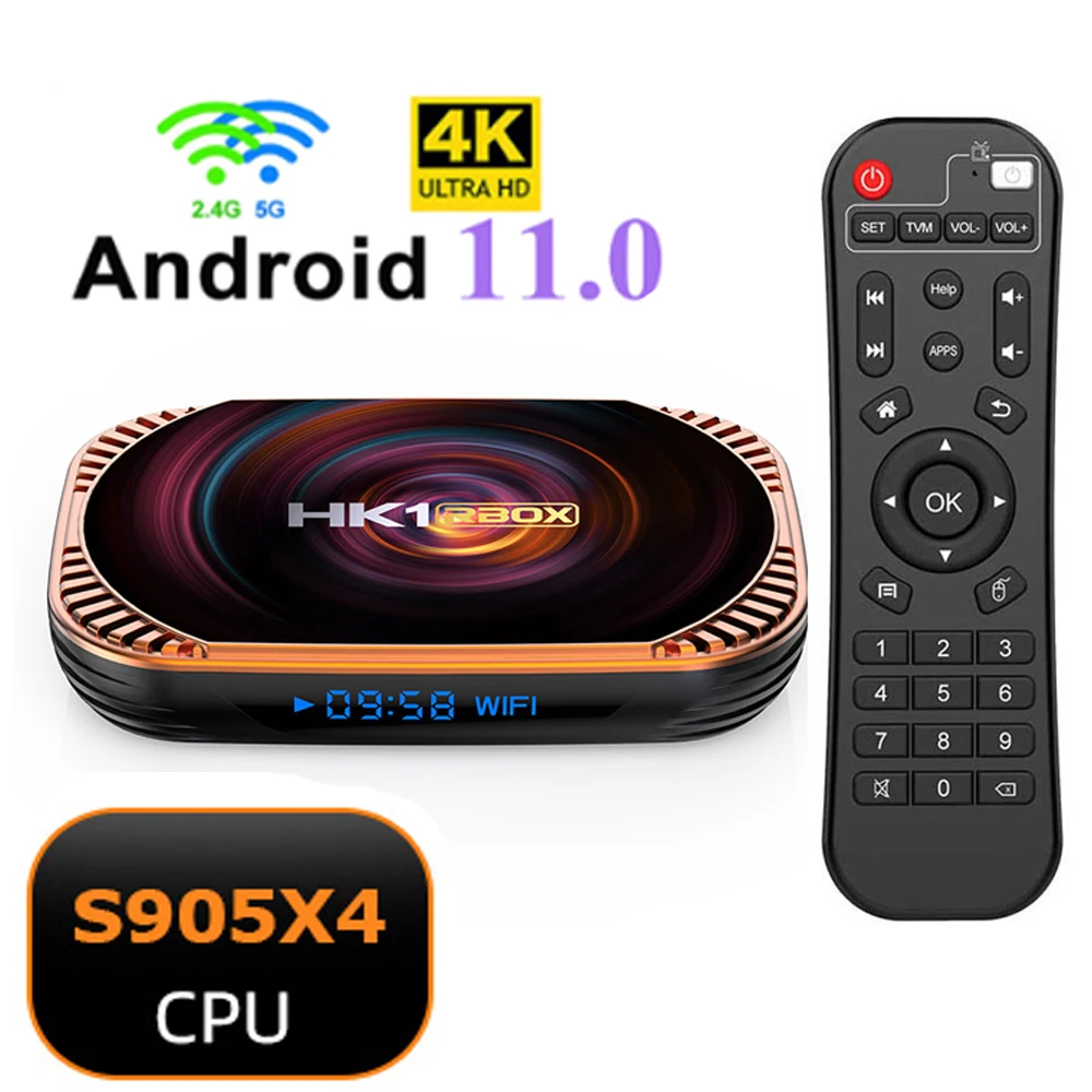 

Smart TV Box HK1 RBOX X4 Amlogic S905X4 Android 11 4G 64G 128G 4K 8K 5G Dual Wifi 1000M Media Player Set Top Box TVBOX