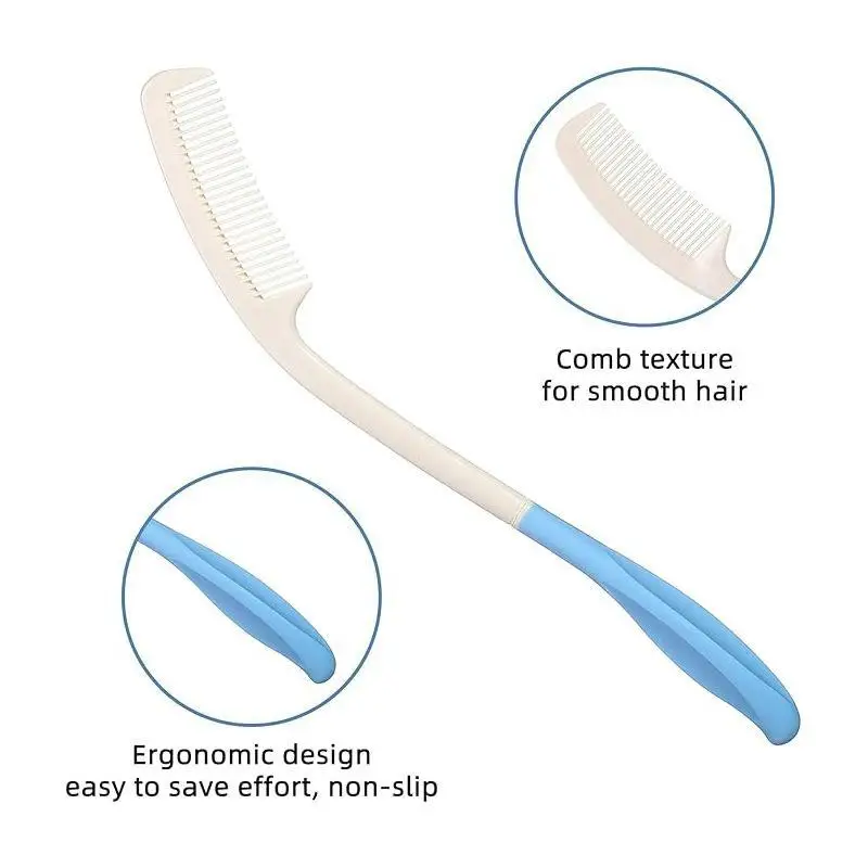 Creative Portable Practical Long Handle Hair Brush Comb Set Finishing Combs Hair To Hand-Disabled Inconvenient Styling Tool