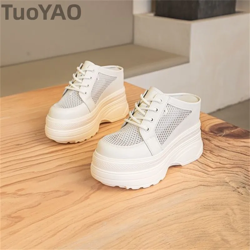 

11cm Air Mesh Platform Wedge Slippers Platform Pumps Women Shoes High Heel Women New Summer Moccasins Designer Sandals