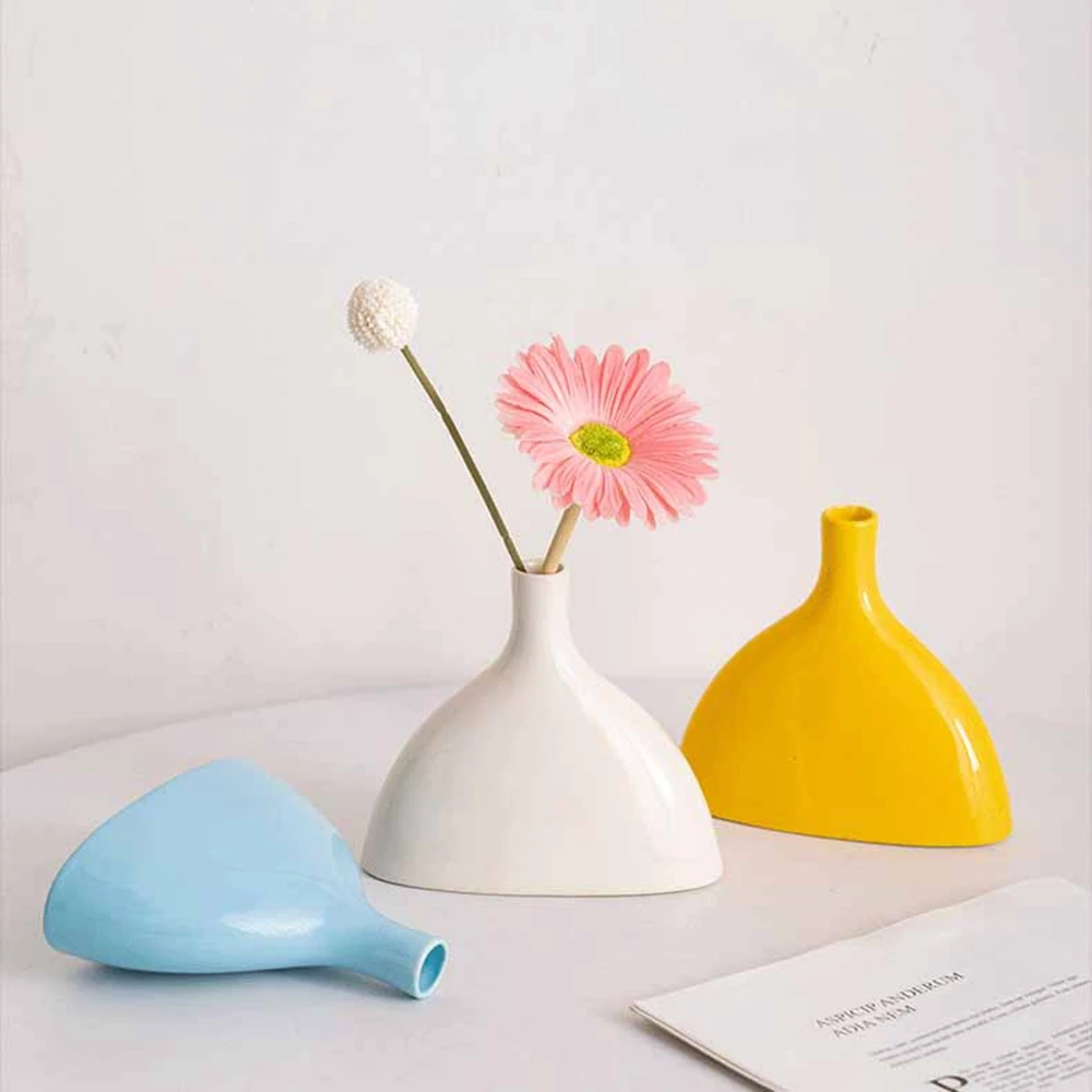 

Colorful simple personality ceramic vase hydroponic flower decoration dry flower tabletop decoration living room flower arranger