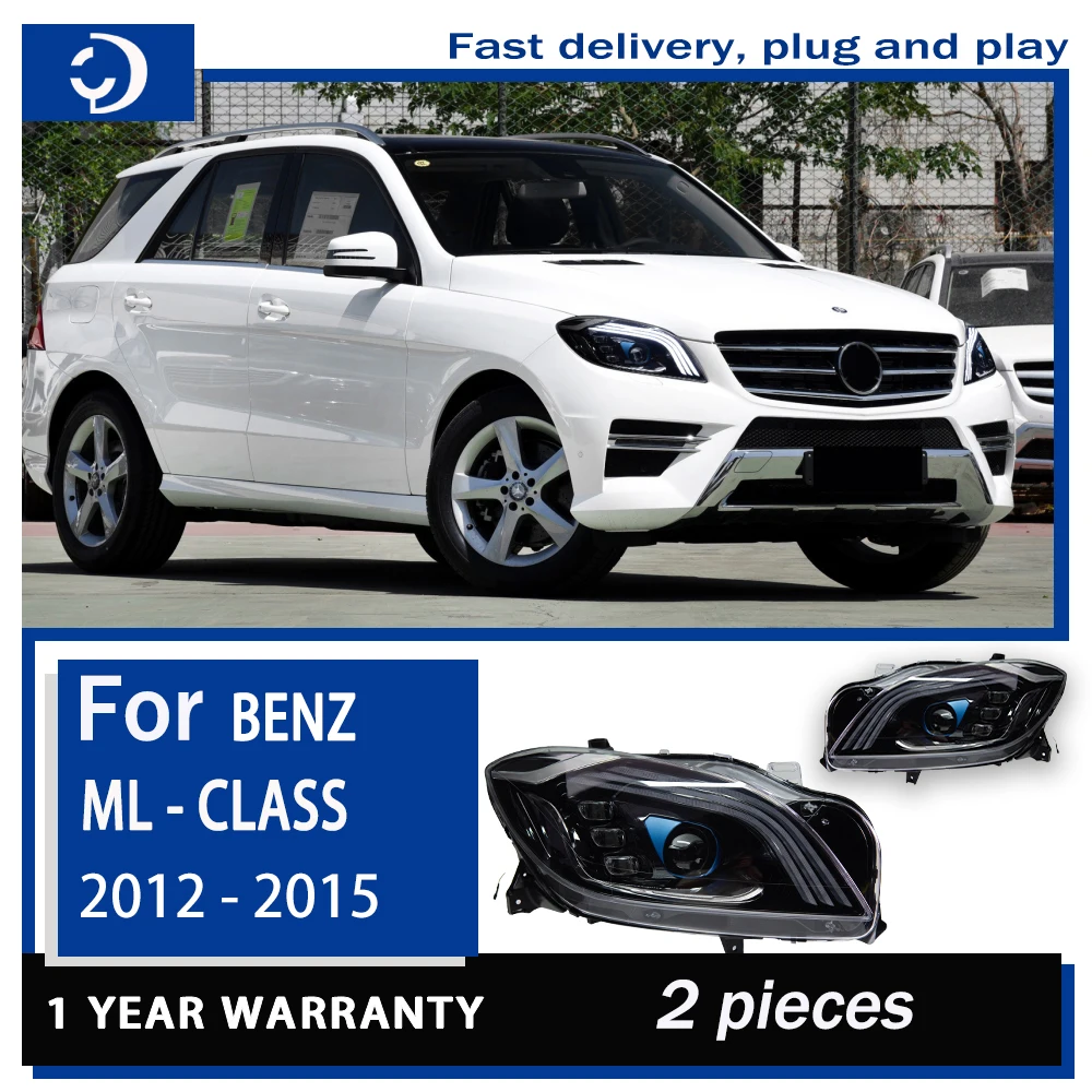 

Headlights For Benz ML -class LED 2012-2015 Head Lamp ML LED Car Styling DRL Signal Projector Lens Auto Accessories