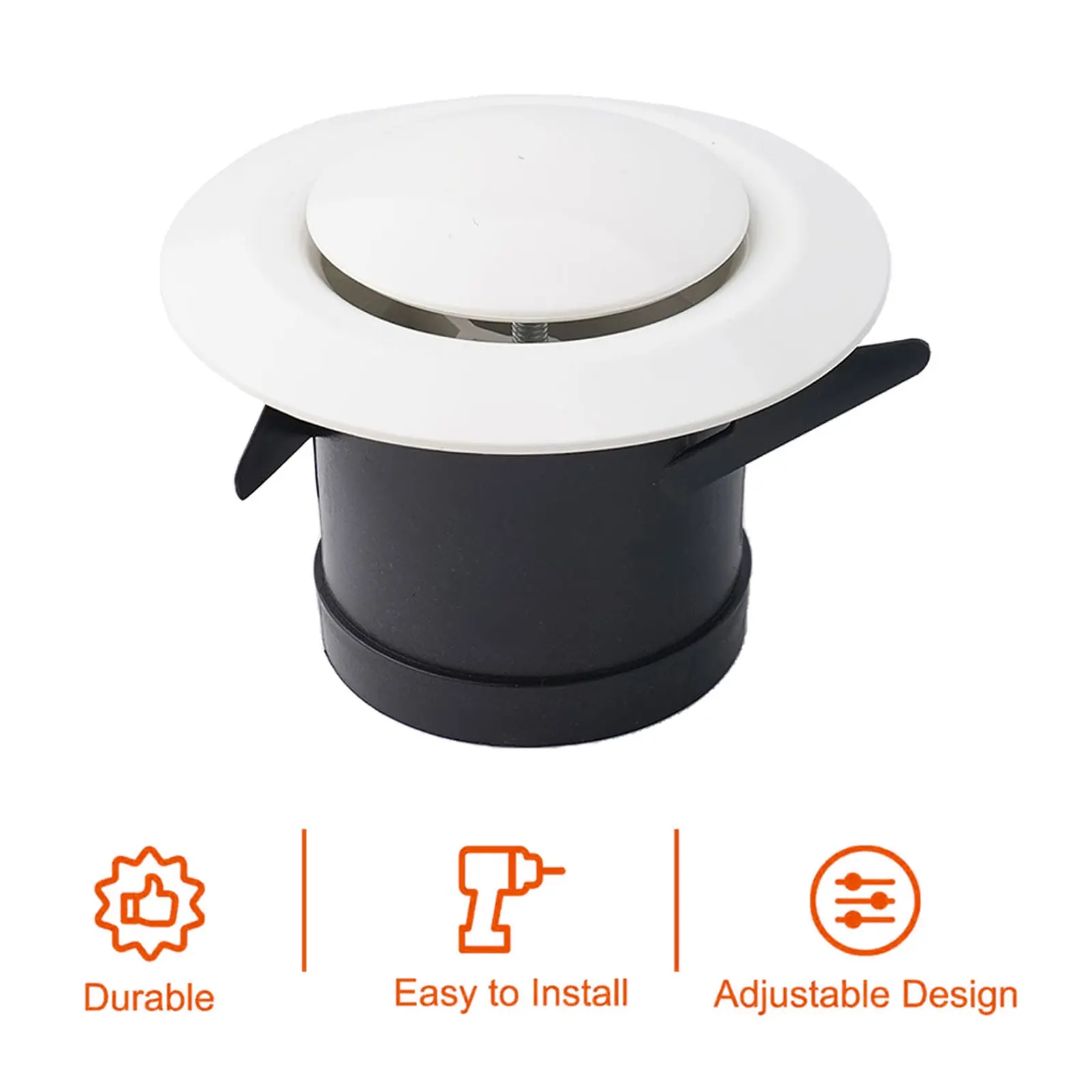 Adjustable Air Volume Ceiling Diffuser Bathroom Grill Louver Adjustable Air Volume Detachable Design Diameter Mm Inch