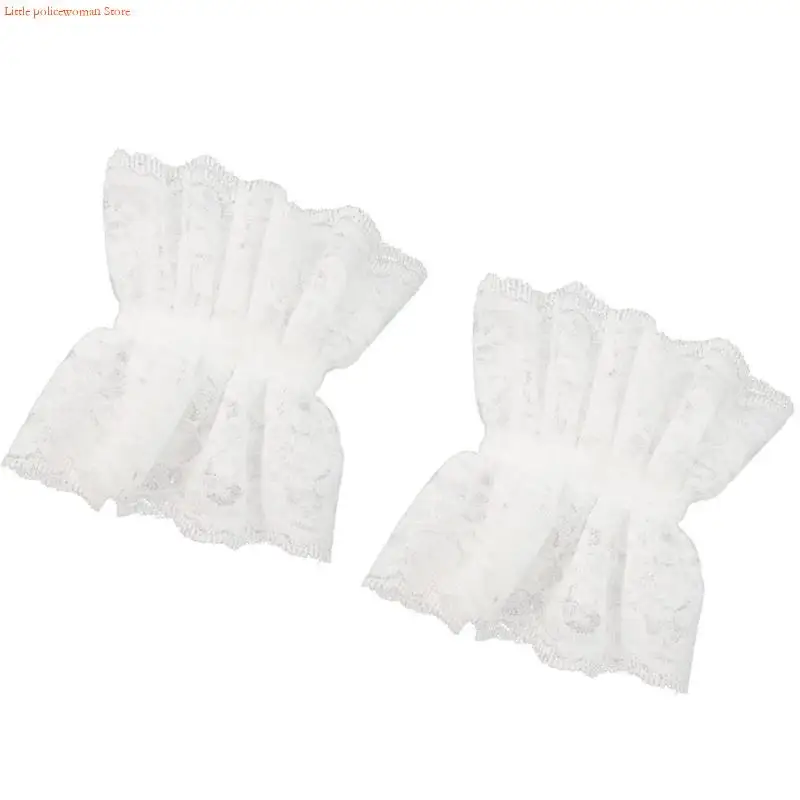 F92D Comfortable Double Layer Detachable Lace Collar For Cosplay Historic Fashion Enthusiasts