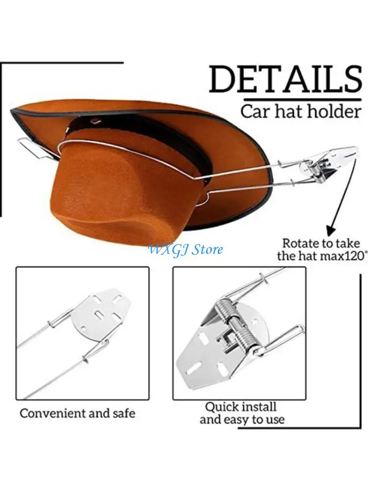 

37JE Car Cowboy Hat Holder Rack for Pickup Car Truck SUV Car Hat Hook Hanger Car Interior Accessory Sturdy Cowboy Hat Holder