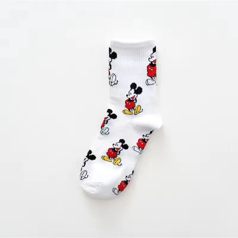 Disney Mickey Mouse Mid-calf Socks Man Girl Sports Socks Autumn Winter New Cartoon Anime Comfortable Cotton Socks Christmas Gift