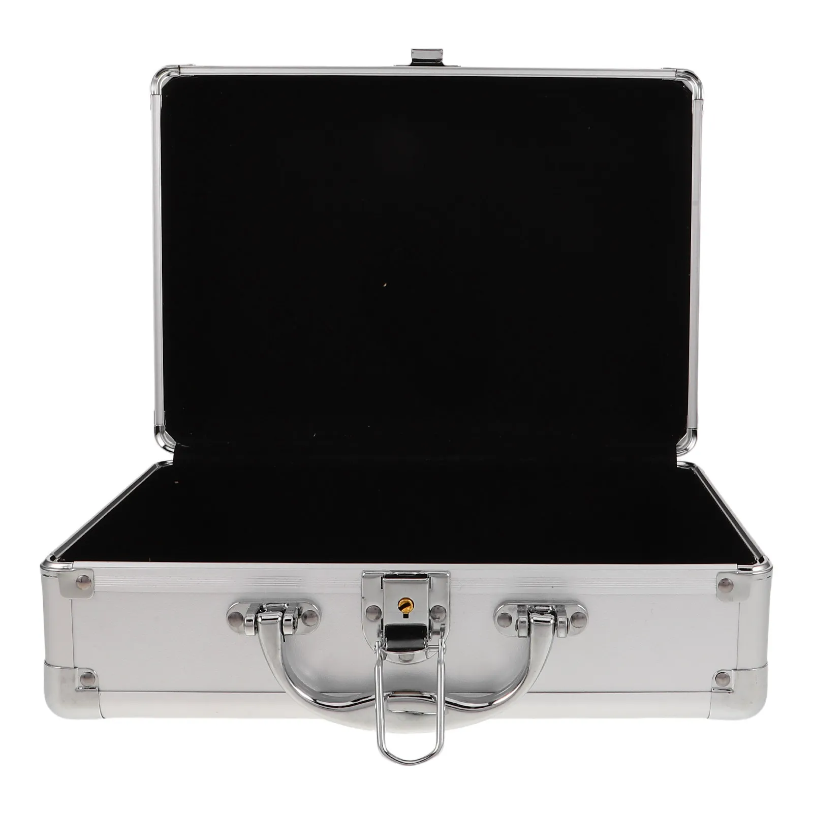 

Aluminum Alloy Storage Box Portable Hard Shell Lockable Tool Box with Key Lock for Tools Documents Cameras Microphones