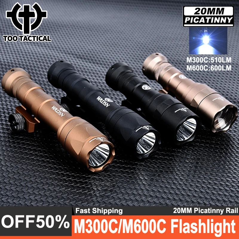 

Wadsn Tactical M300 M600 Flashlight With Constant Switch M600C Weapon Spotlight Hunting M300C Scout Light Crown Fit 20MM Rail