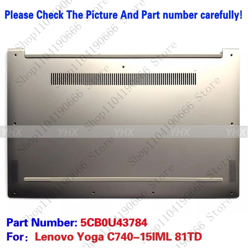 

bd New For Lenovo Yoga C740-15IML 81TD Bottom Cover Lower Case MICA 5CB0U43784.