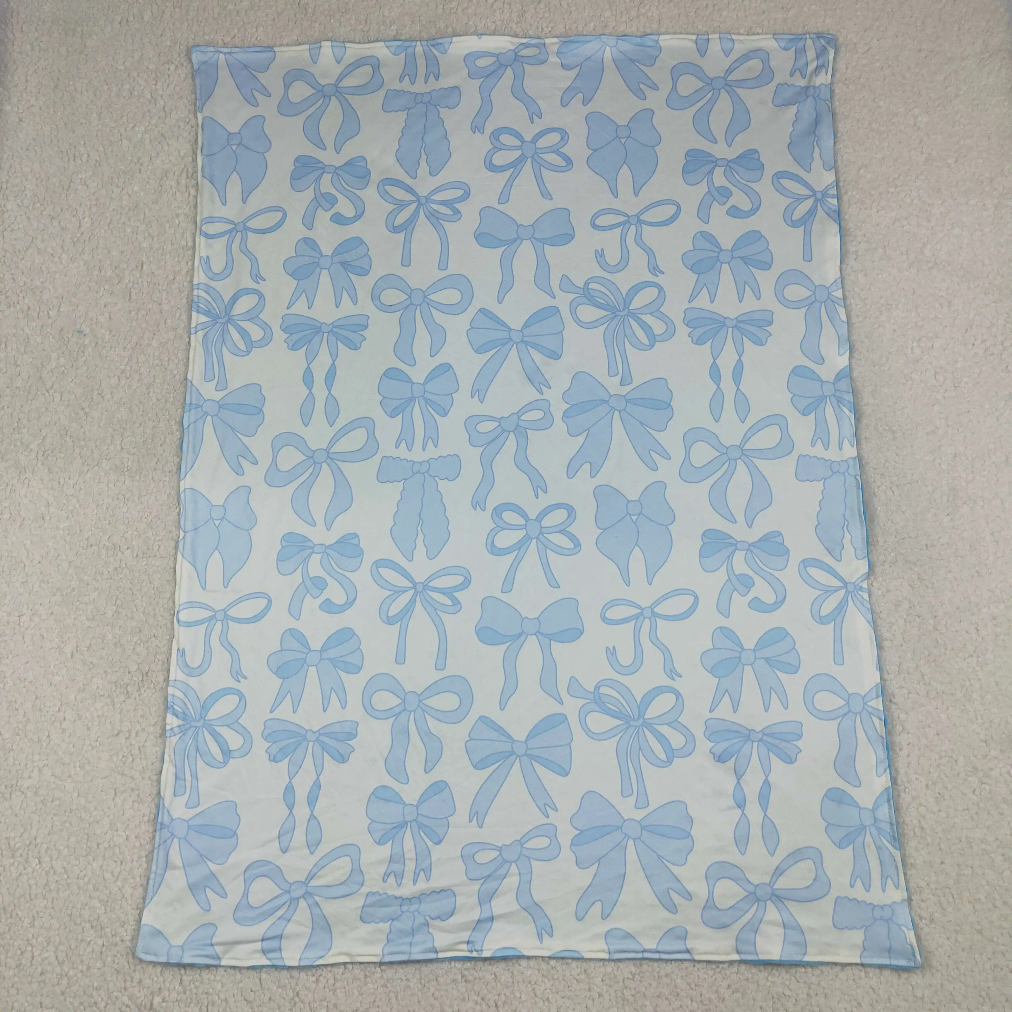 Wholesale Baby Girl Children Thin Quilt Kids Girls Blue Bows Bedding FleeceI Toddler Girls Flannel Blanket
