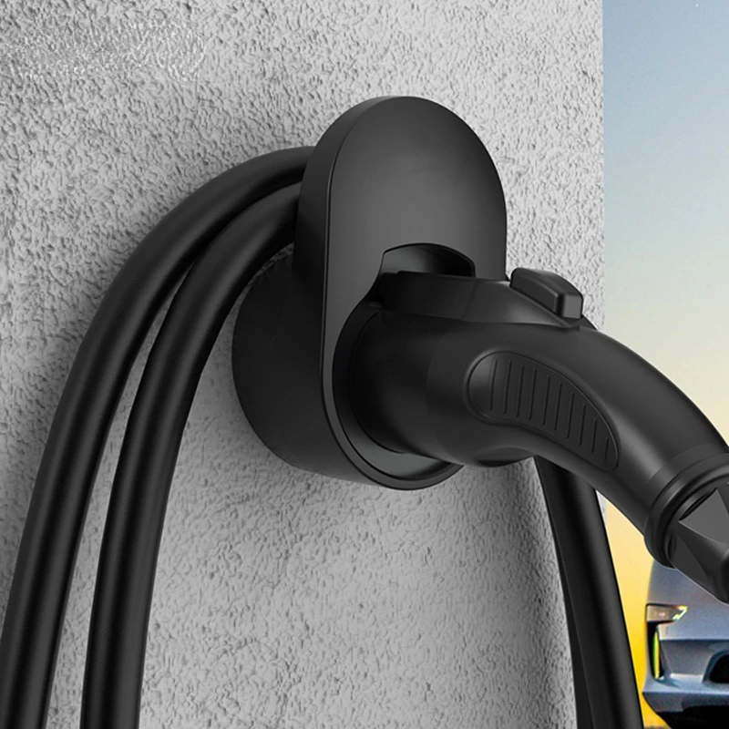 evthsla Type 2 EV Charger Cable Holder Electric Vehicle Wall Mount Charging Cable Organizer Wall Mount Holster Dock