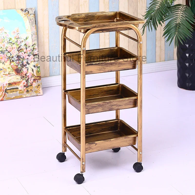 

Rolling Manicure Beauty Salon Trolley Cosmetic Tea Lash Salon Trolley Esthetician Metal Carrito Auxiliar Salon Furniture WKST