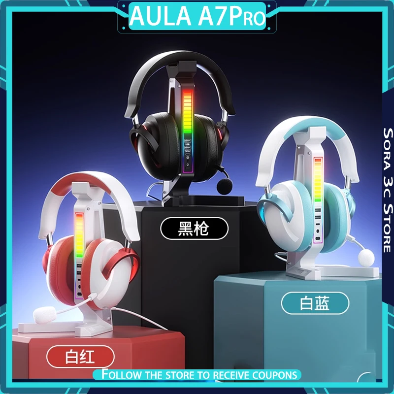 

AULA A7Pro Wireless Gaming Headset with 4-Mode Bluetooth Ergonomics HIFI Music Breathable Earmuffs Low Latency Gaming Earphones