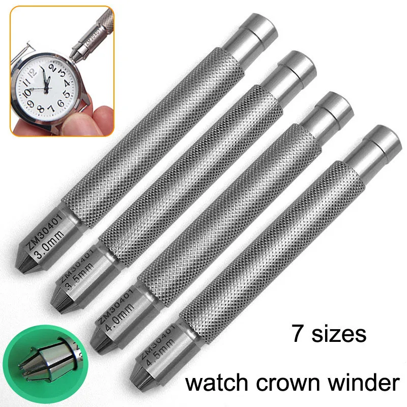 Watch Repair Tools Silver Watch Crown Winder Tool Manual Mechanical Easy Winding Watch Crowns 3mm 4mm 6mm 7mm 8mm 9mm