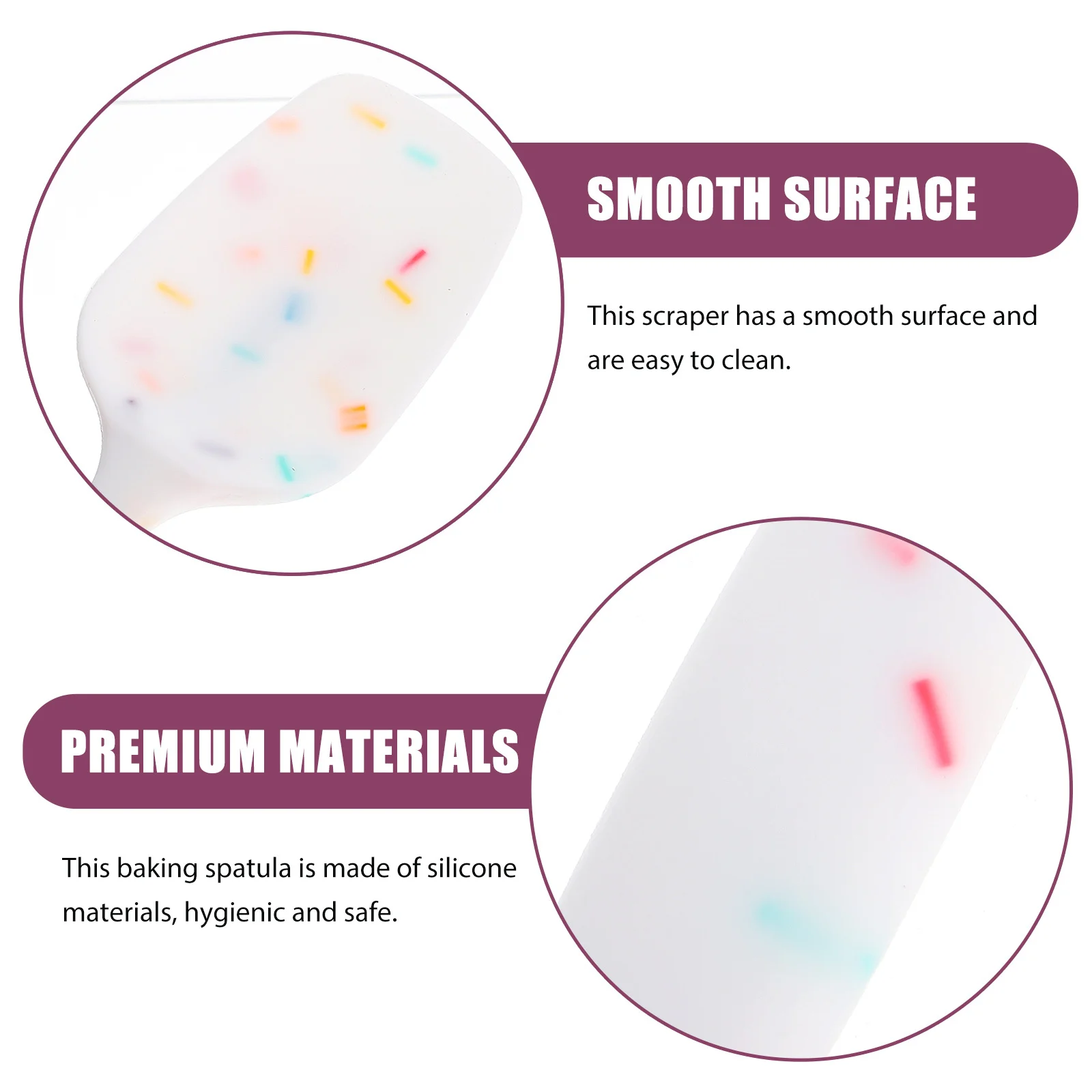 

1Set Cake Cream Silicone Spatula Nonstick Heat Resistant Baking Supplies Ergonomic Handle Easy Clean Dishwasher Safe for Home