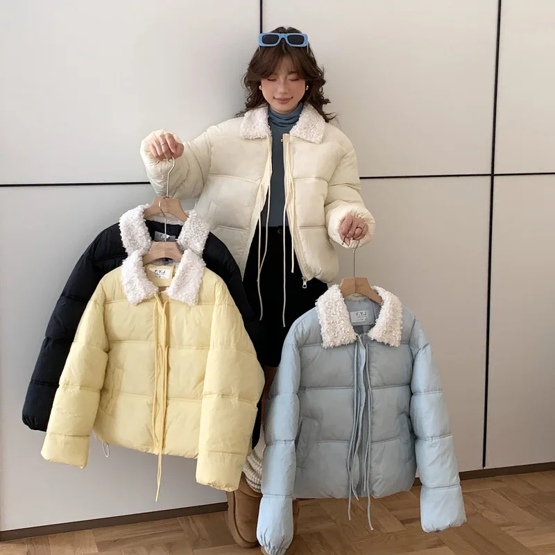 

Winter New Fashion Women's Thicken Turn-down Collar Long Sleeve Casual Trendy Simple Basic Quilted Coats Female Parkas Clothes