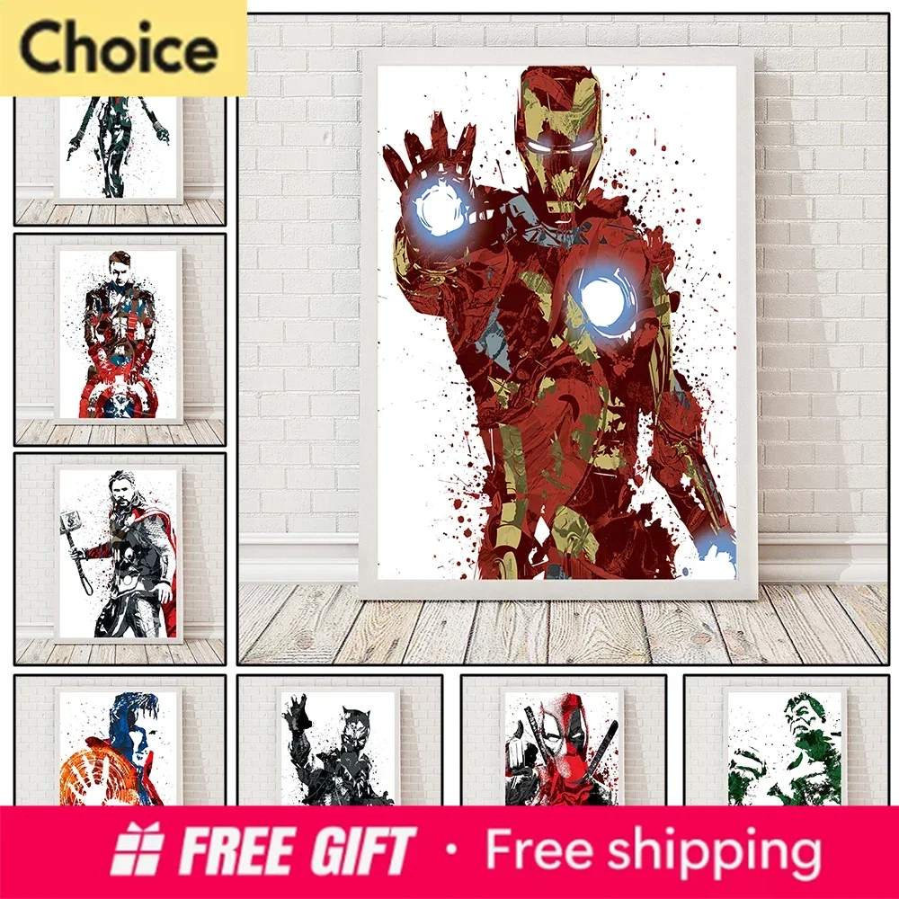 Póster Clásico de Películas de Marvel, Los Vengadores, Pintura de Diamantes, Hulk, Iron Man, Thor, Deadpool, Decoración de Pared, Arte para Decorar, Regalo, Cuadros