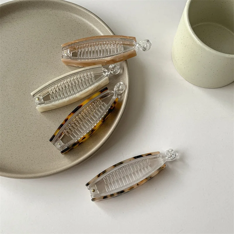 Acetic Acid Banana Hair Clip Solid Color Hair Claw Clips Ponytail Hairpin Banana Clip Hair Styling Tools for Women Accessories
