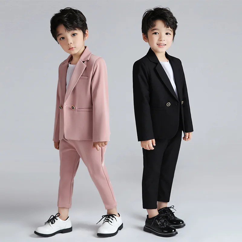 Boys Suits For Weddings Kids Double Breasted Blazer Pants 2Pcs Photography Outfit Enfant Mariage Garcon Children Tuxedo Costume