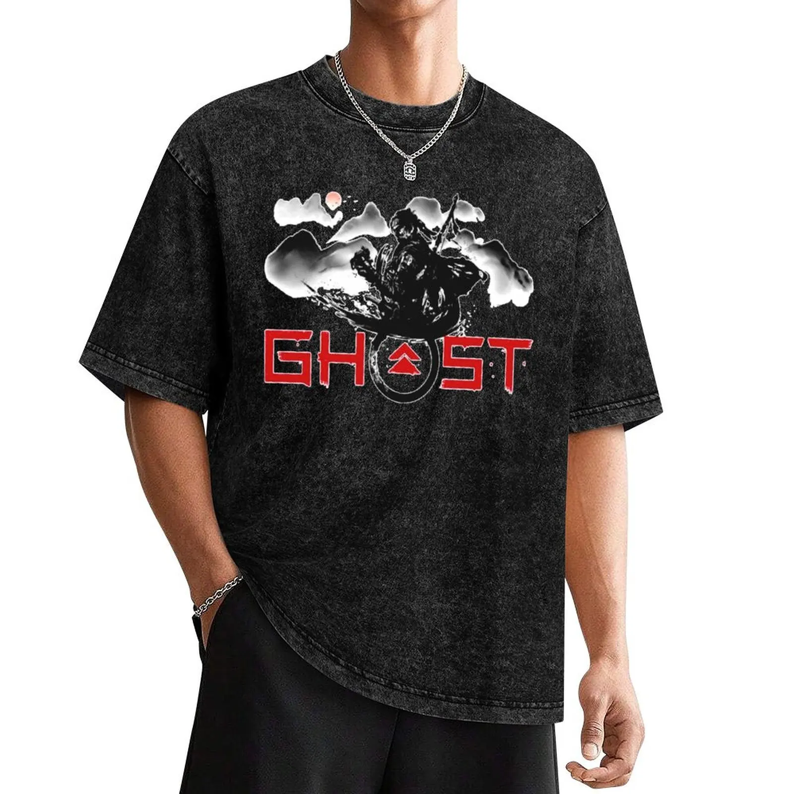 

vintage retro great model ghost T-Shirt vintage graphic tee rapper graphic tees plus size men clothing