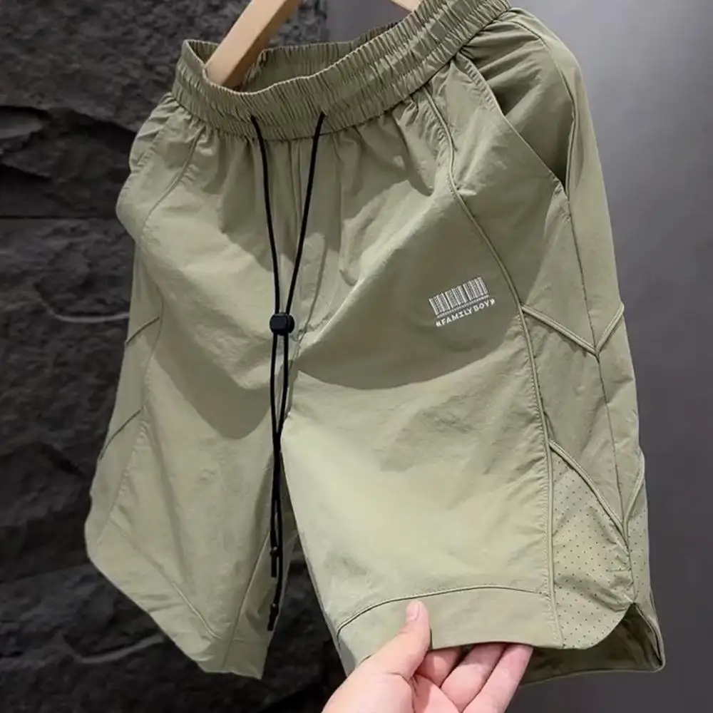 

Men's Summer New Sle Qui Dry Casual Four-Quarter orts Faion Loose Breathable Ice Silk Five-Quarter Pants Straight Leg