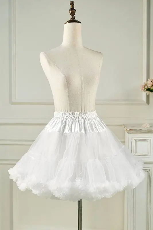 Adult Lolita Style Cute Lady Cosplay Super Fluffy Princess Cotton Tutu Skirt Soft Yarn Length Boneless Cloud Petticoat C6