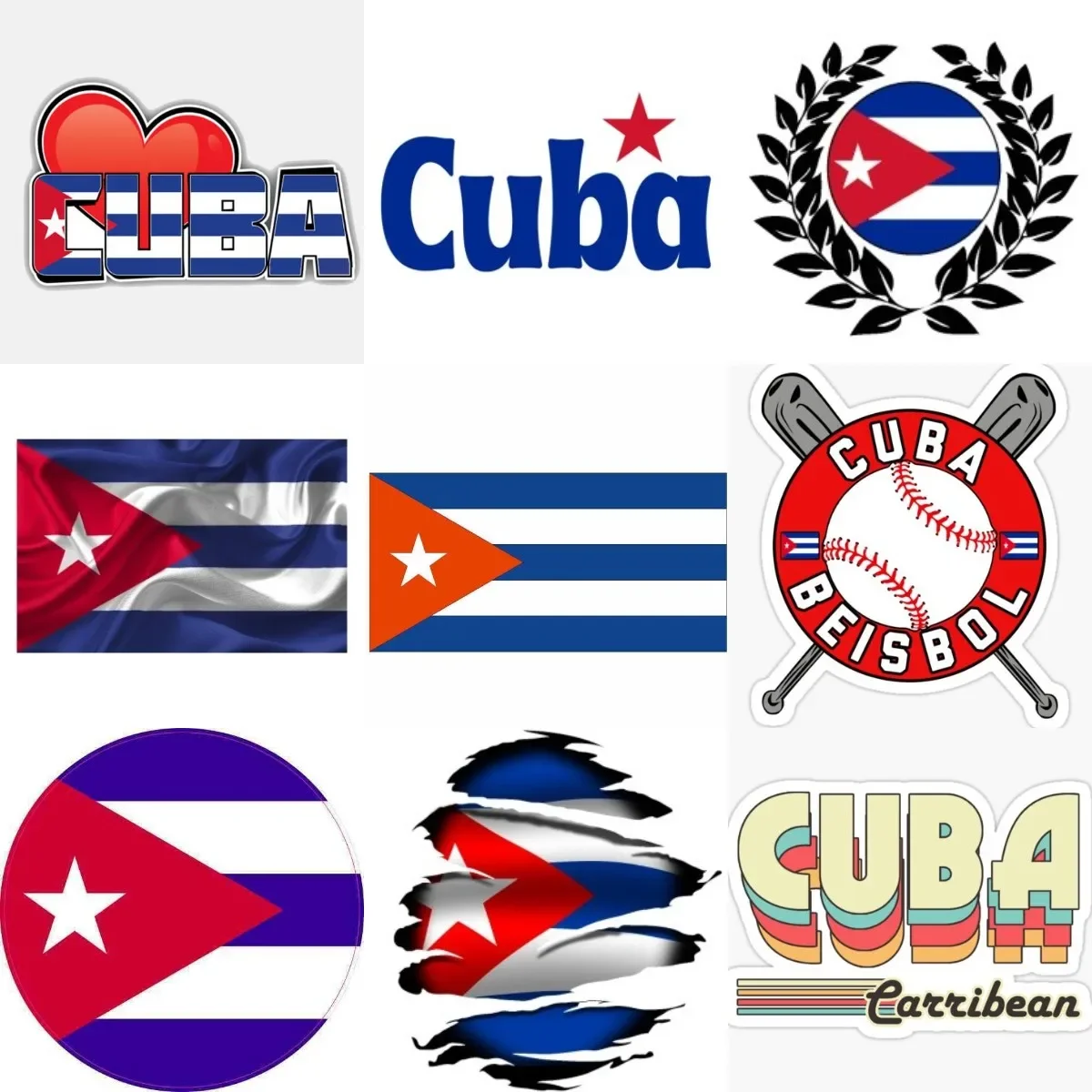

Cuba CU Flag PVC Sticker for Covered Scratch Decorate Bicycle Motorcycle Car Window Room Van Decal Accessories Customizable