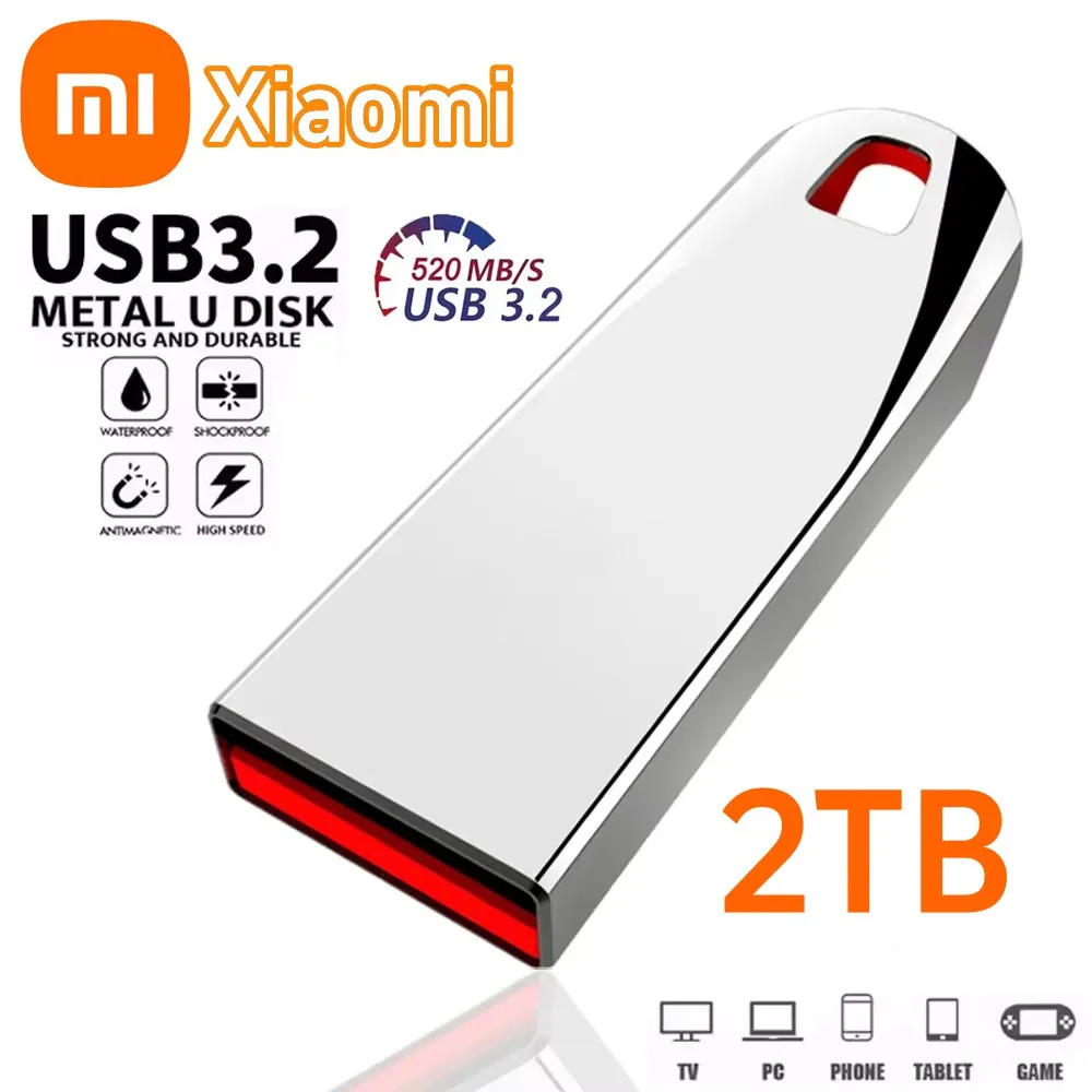 Xiaomi 2TB USB 3.2 メタルフラッシュドライブ高速ペンドライブキー 1TB 512GB ポータブル USB ドライブ防水メモリア USB フラッシュディスク