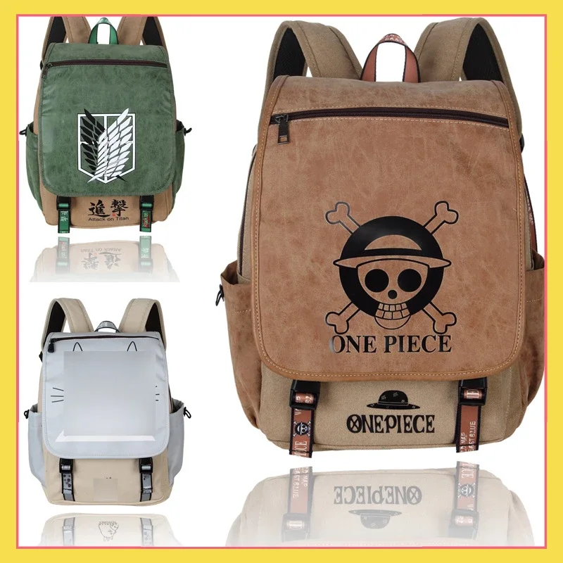 Animation Peripherals Backpack One Piece Naruto Attack on Titan Demon Slayer Demon Slayer Student Rucksack Collection Best Gifts