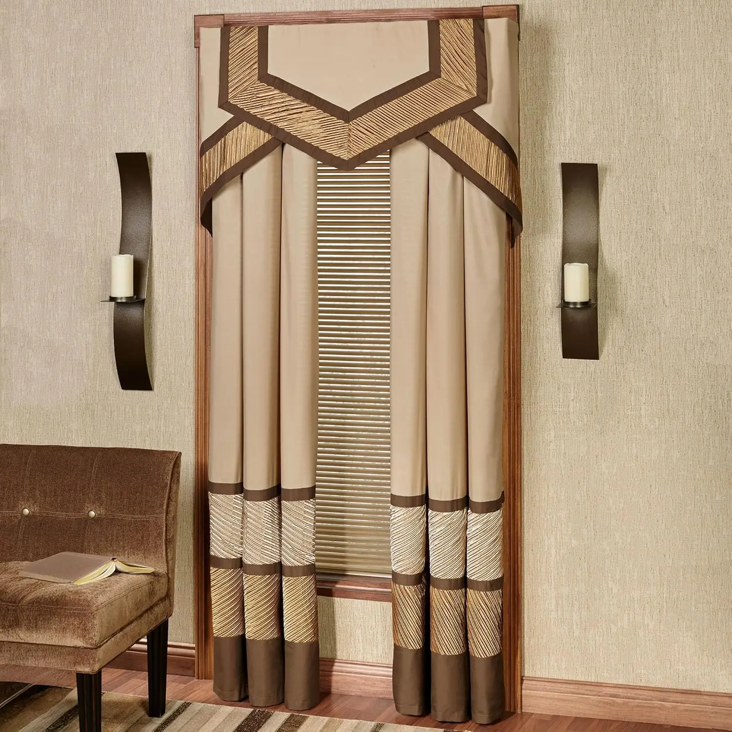 

Современная роскошная моющаяся обработка окон Delta | Изысканный | Бронза, Шампанское Золото, Золотая Бронза | Плиссированные |