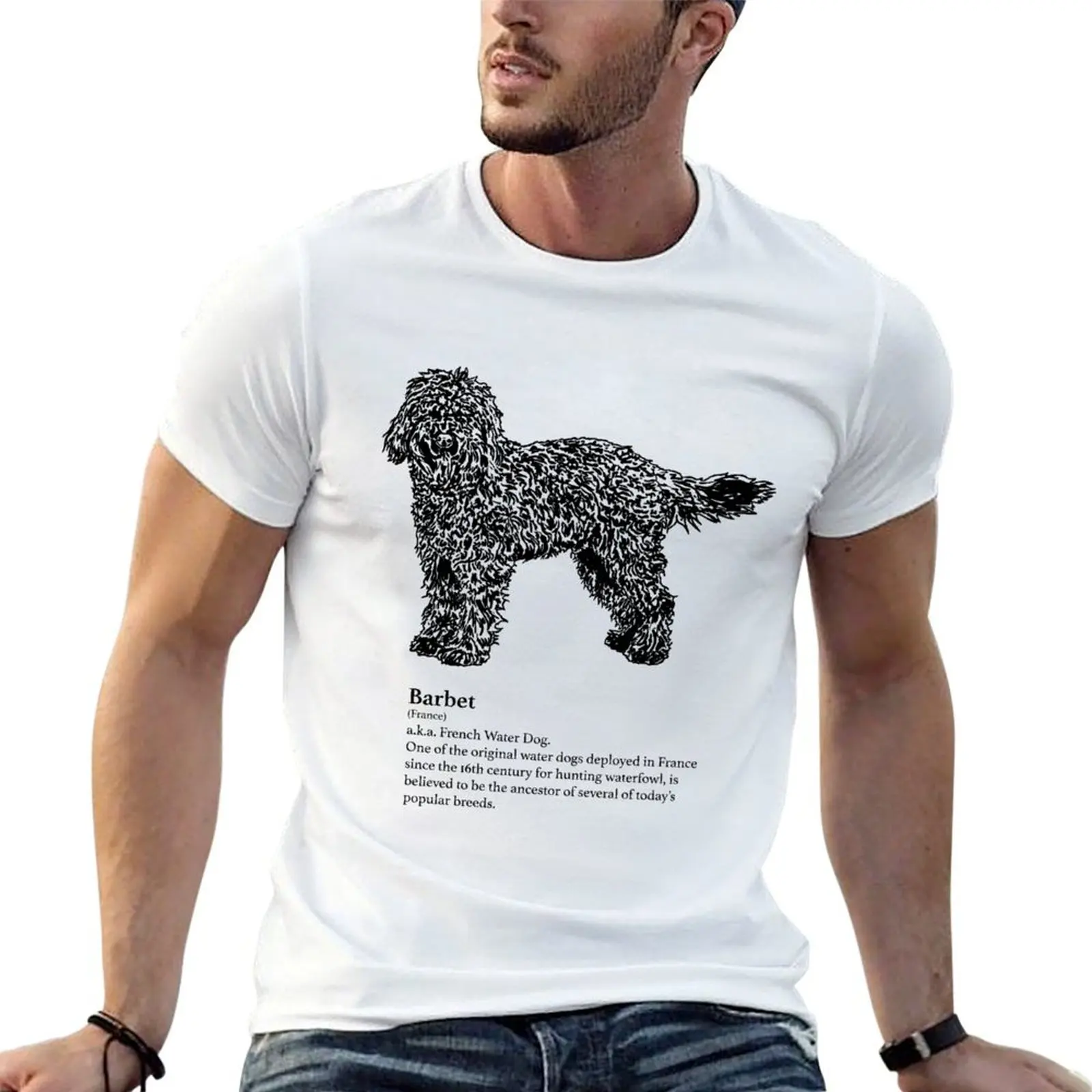Camiseta Barbet, camiseta esencial, camiseta para hombre, camisetas divertidas de lujo para hombre, camiseta