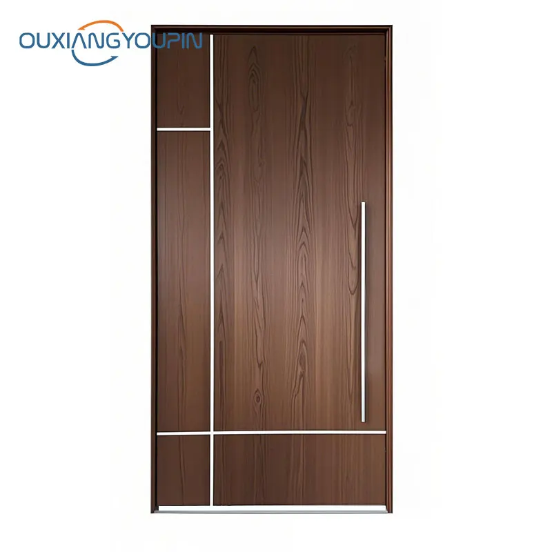 For Residential Modern Security Front Door, Solid Wood Door, Safe Home