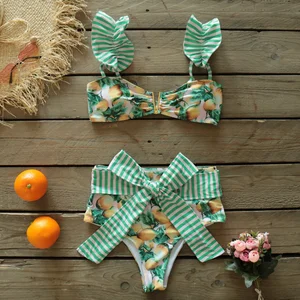 Two Pieces Women Floral 2025 Push-Up Padded Bubed Bater Brage Bikini Set Beachwear Bichear 11 Main Sales Bikini with Bunda Fill - №5