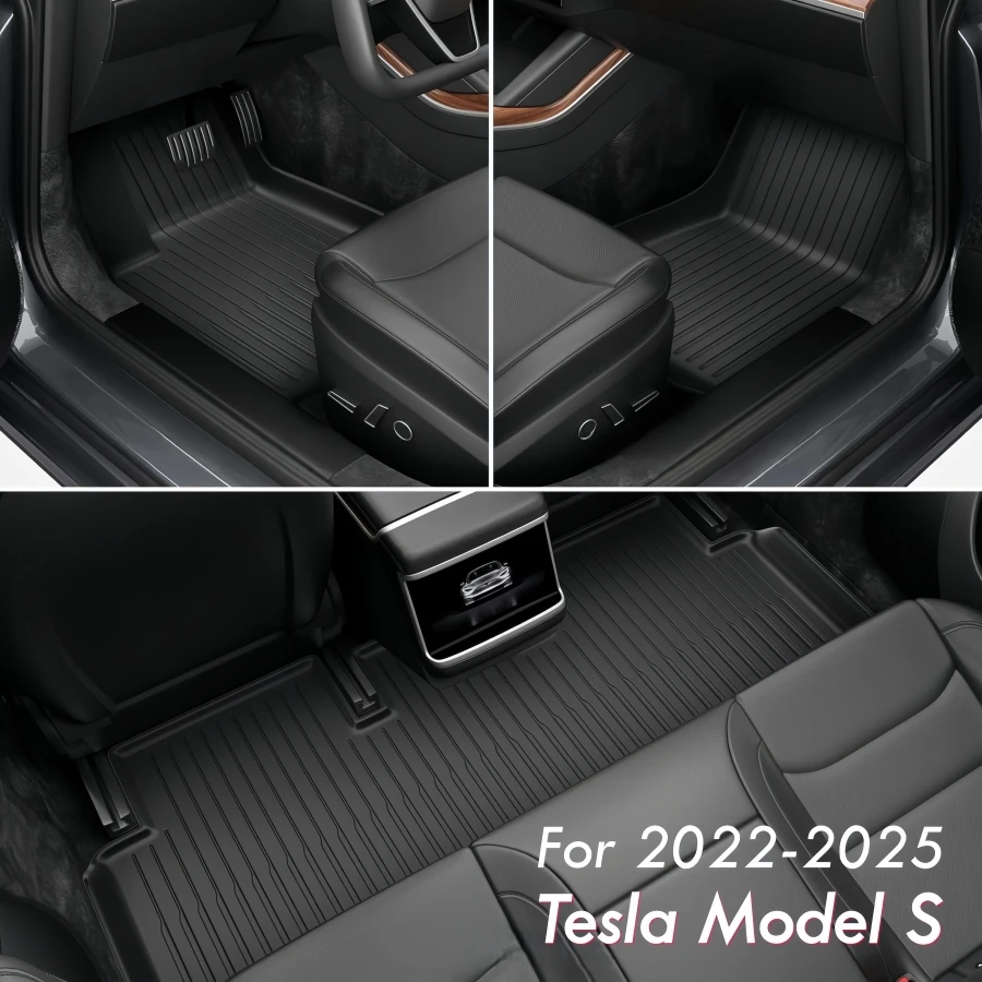 

TPE Floor Mats For Lhd Tesla Model S 2022-2025 Floor Liners All Weather Trunk Mats Model S Cargo Liners Waterproof Non-Slip