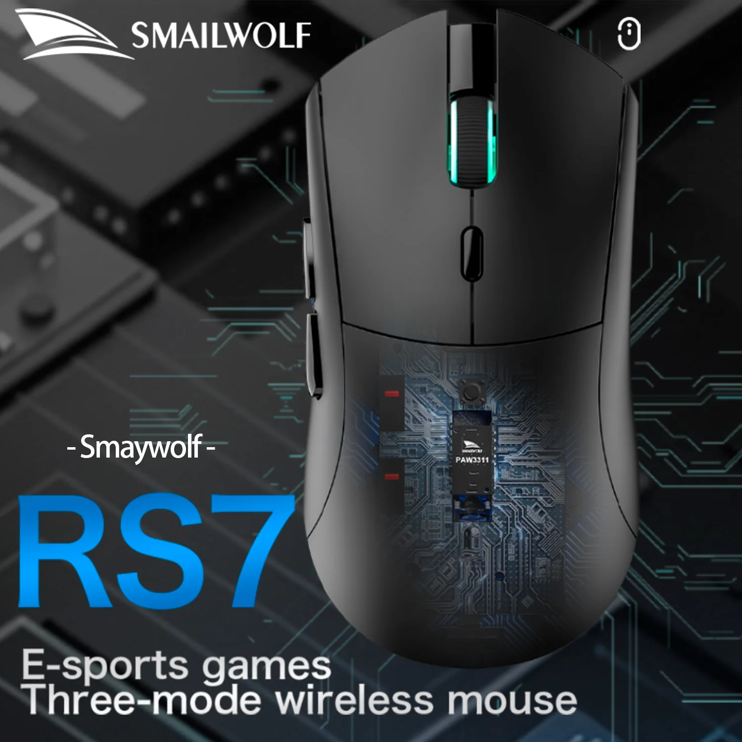 Mouse da gioco wireless Bluetooth SMAILWOLF RS7 PAW3311 mouse con driver di definizione macro computer portatile desktop