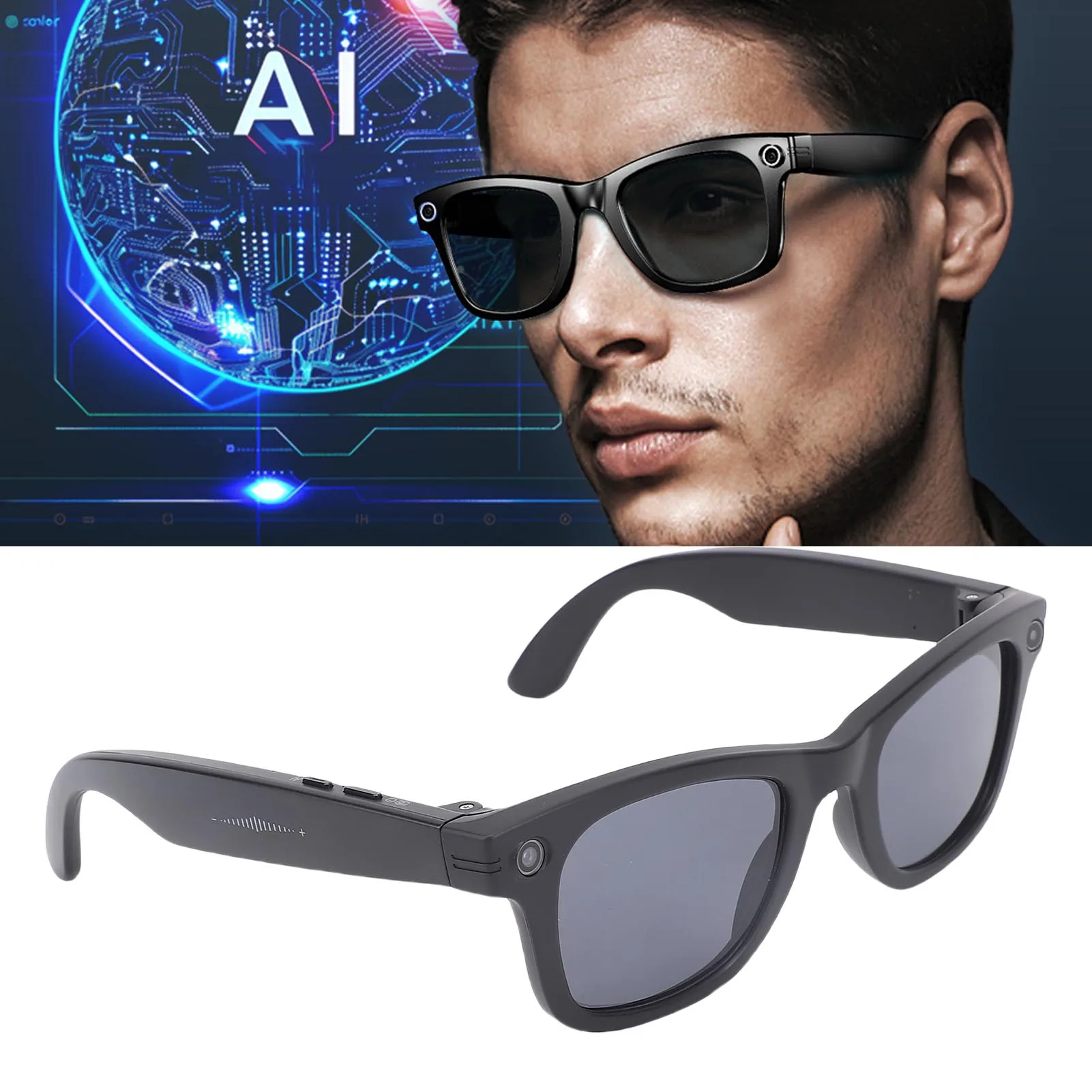

Smart Video Recording Glasses High Speed Bluetooth 5.3 Multifunctional Photo Video Translator Glasses with Camera