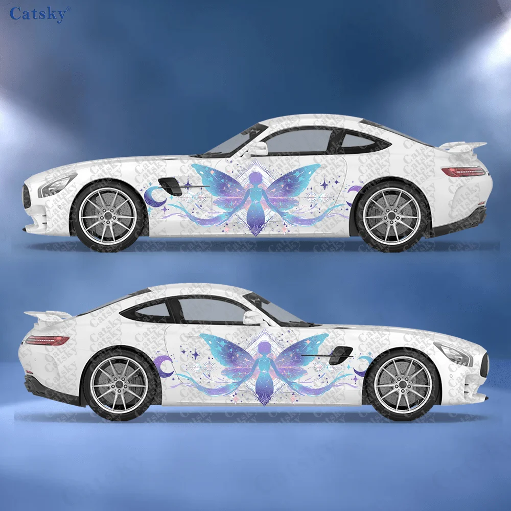 

2pcs Starry Butterfly Fairy Car Sticker, Durable, Fade-Resistant, Elevate Vehicle Aescs with Bold Artistic Design Car Vinyl Wrap