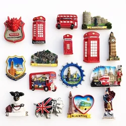 British London Big Ben Tourism Memorial England Scotland bus Fridge Stickers Manchester Windsor Fridge Magnet Collection Gifts