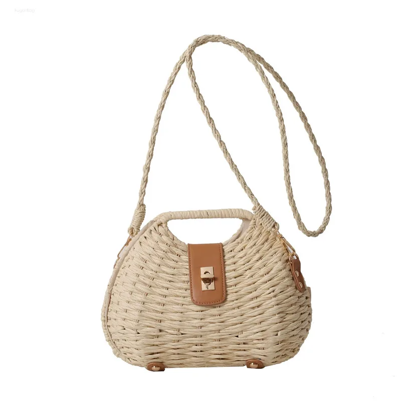 

Fashionable Handbag New Exquisite and High end Summer Beach Weaving Casual Versatile Unique and Simple Women's Crossbody Bag