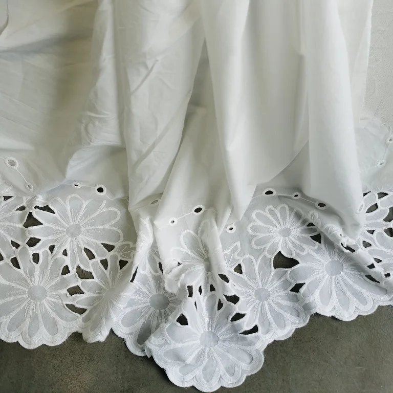 High-quality 100% cotton laser double-sided embroidered fabric, for women's clothing, dresses, DIY sewing accessories