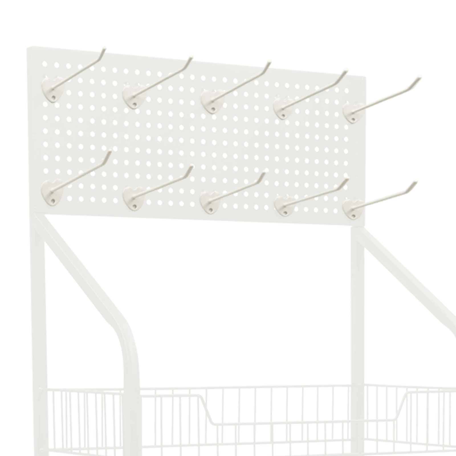 Présentoir de vente au détail T1, support de collation, présentoir de bonbons, panier blanc, chariot