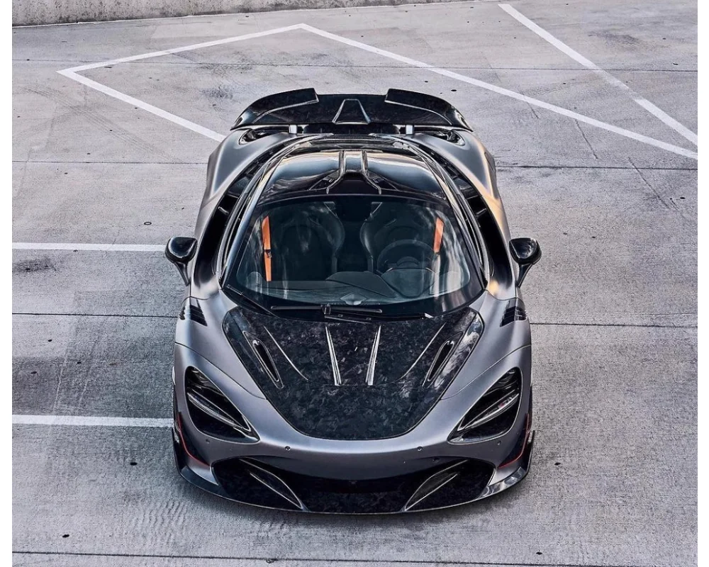 For McLaren 720S Ry Style Dry Carbon Fiber Front Lip, Rear Lip, Side Skirts, Rear Wings, Fenders, Hood Body Kit