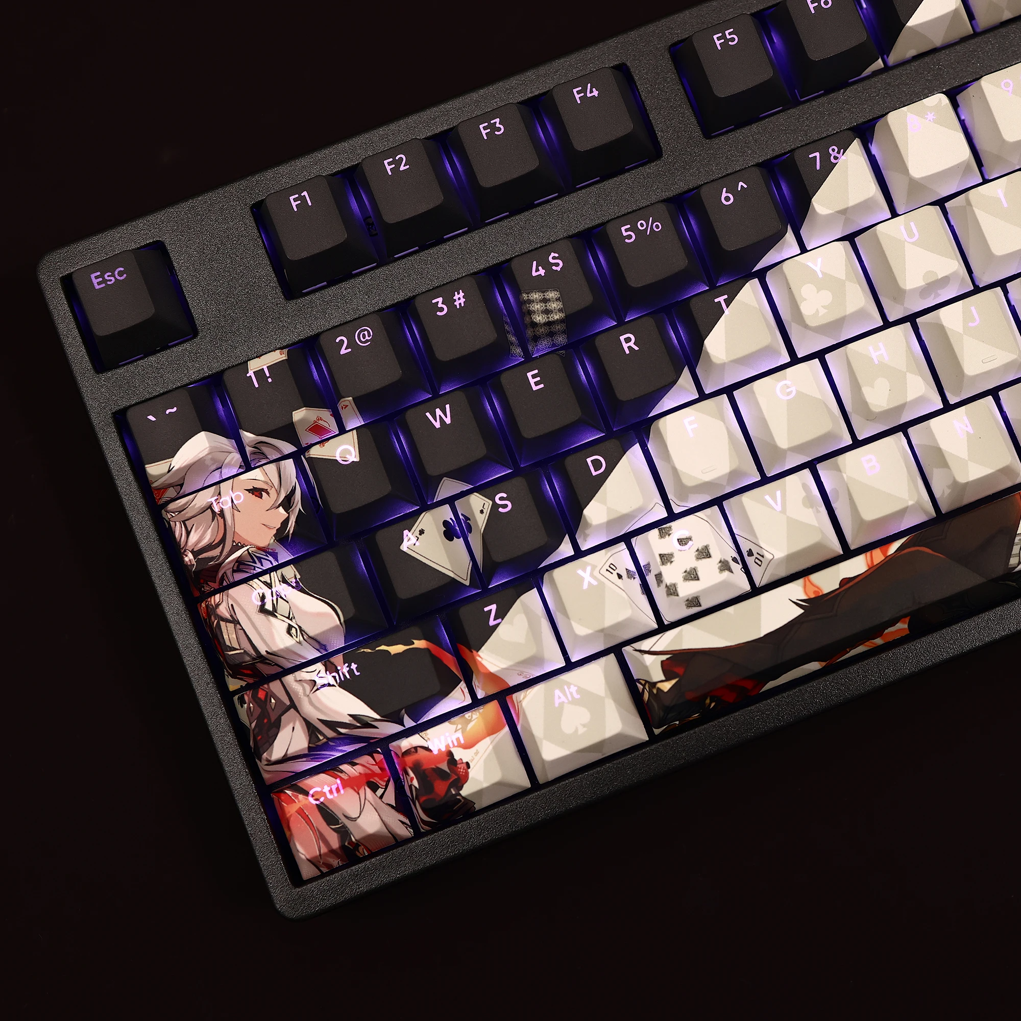 

108 Keys/Set Honkai: Star Rail Arlecchino PBT Keycaps Anime Games Keycaps Cherry Height for Mechanical Keyboard Game Custom