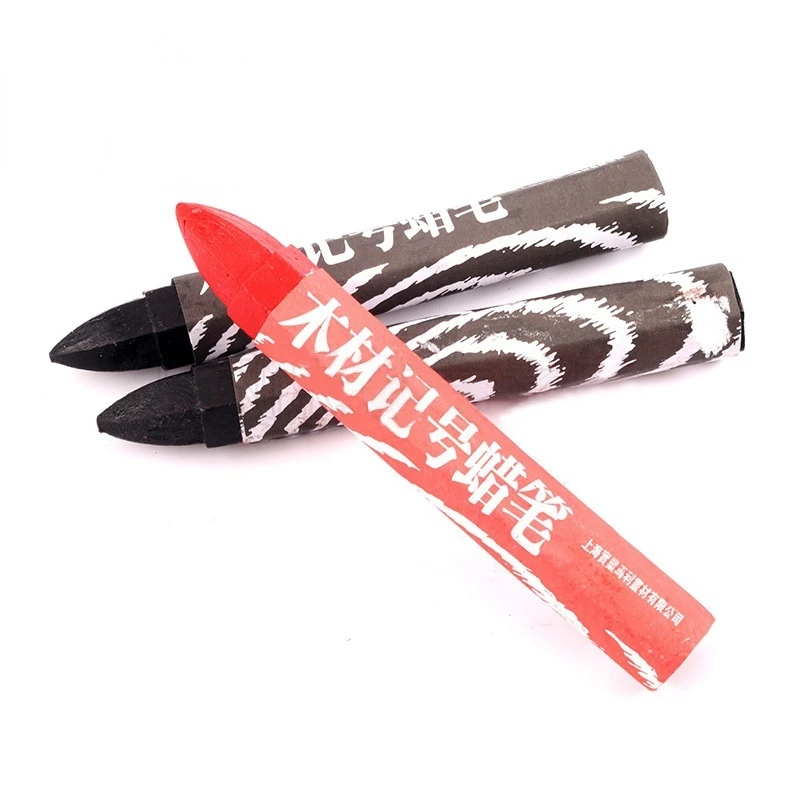 5pcs Woodworking Fixed-point Crayon Wood Drawing Pen Black Red White Industrial Crayon Large Durable Marker Stick