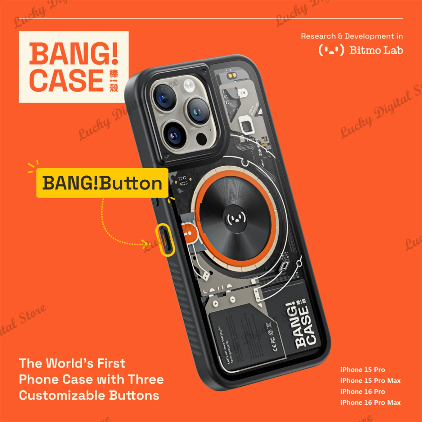 

BANGCASE Intelligence Phone Case Custom Button Redefine Function Key MagSafe Suitable For Apple IPhone 15/16 Pro Max Series