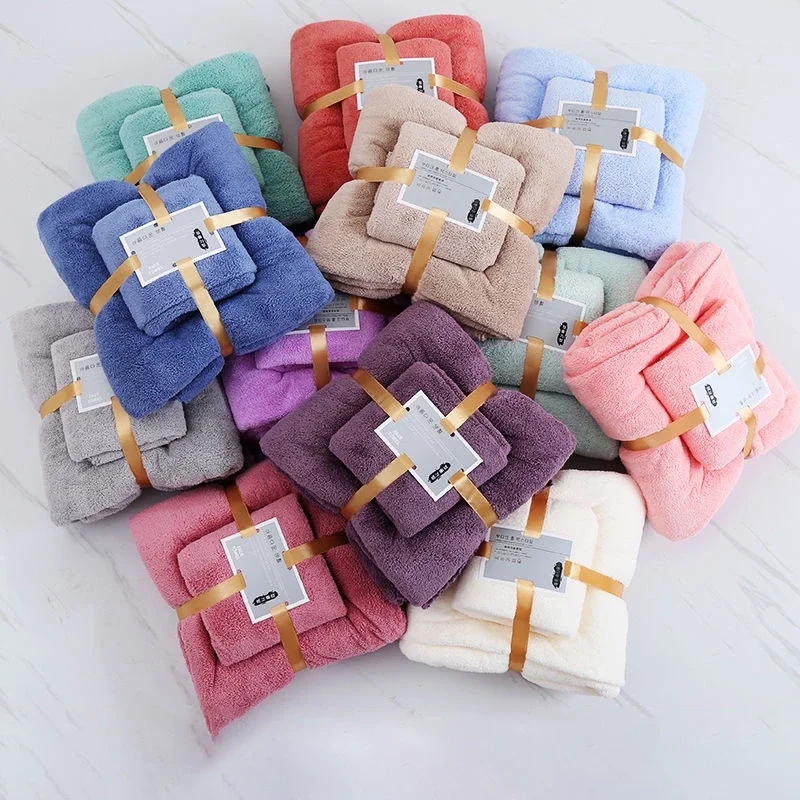 Hotel Home Bathroom Microfiber Bath Towel Suit Super Thick Unisex Water Absorption Student Face Towel Accessories Sets Towel
