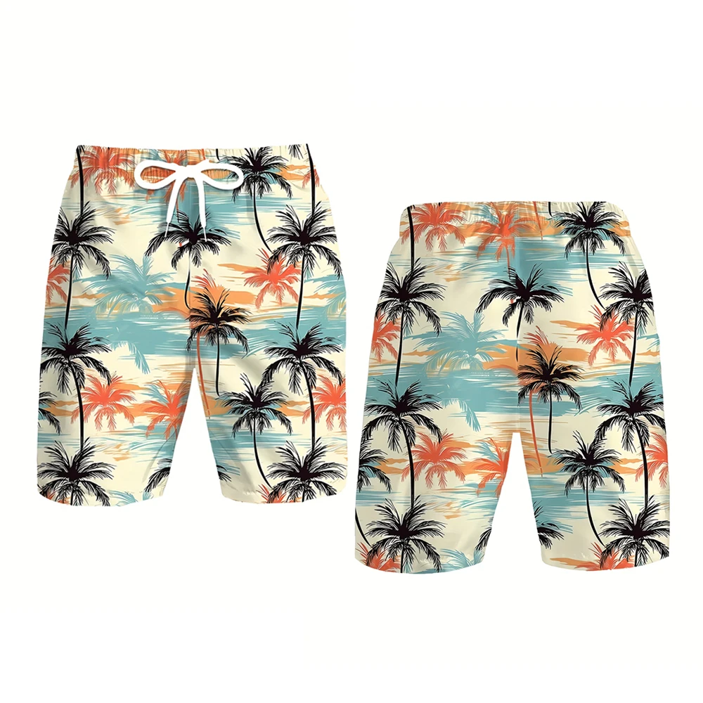فلامنغو نمط الرجال شورتات للبحر الصيف هاواي عطلة تصفح شورتات السباحة اليومية عادية سريعة الجافة مرونة الخصر السراويل