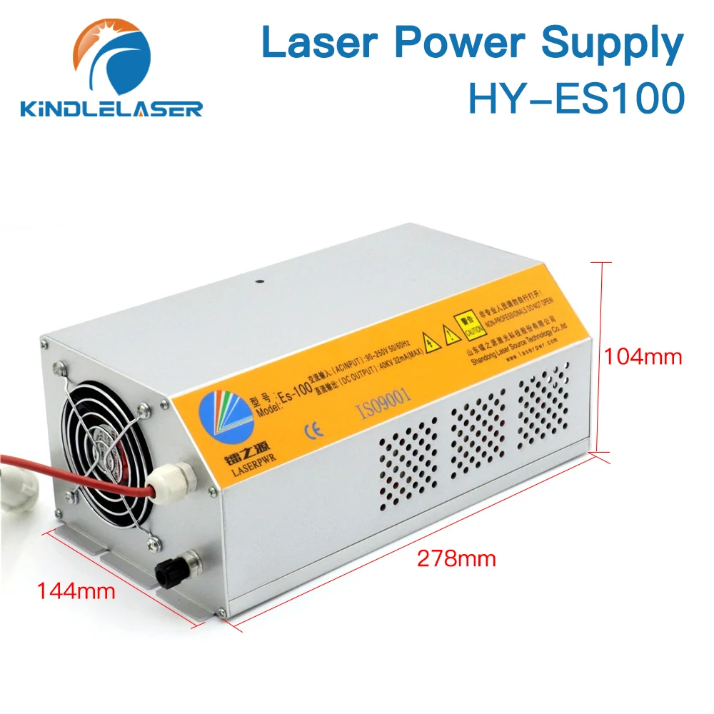 KINDLELASER 100-alimentazione elettrica del Laser di CO2 di 120W 100W HY-ES100 per la tagliatrice dell'incisione Laser di CO2 serie ES