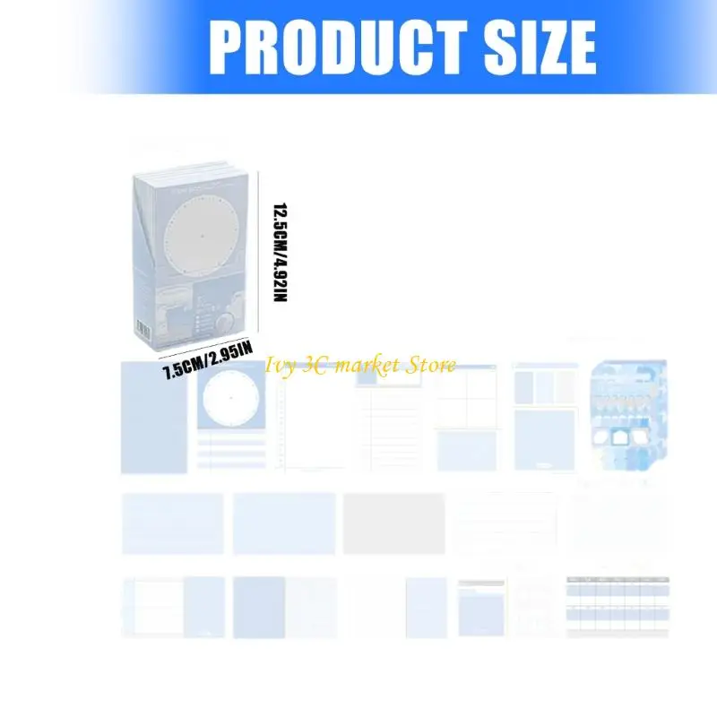 D7YC Adhesive Multicolored Memo Note Set Multipurpose Cartoon Design Pad