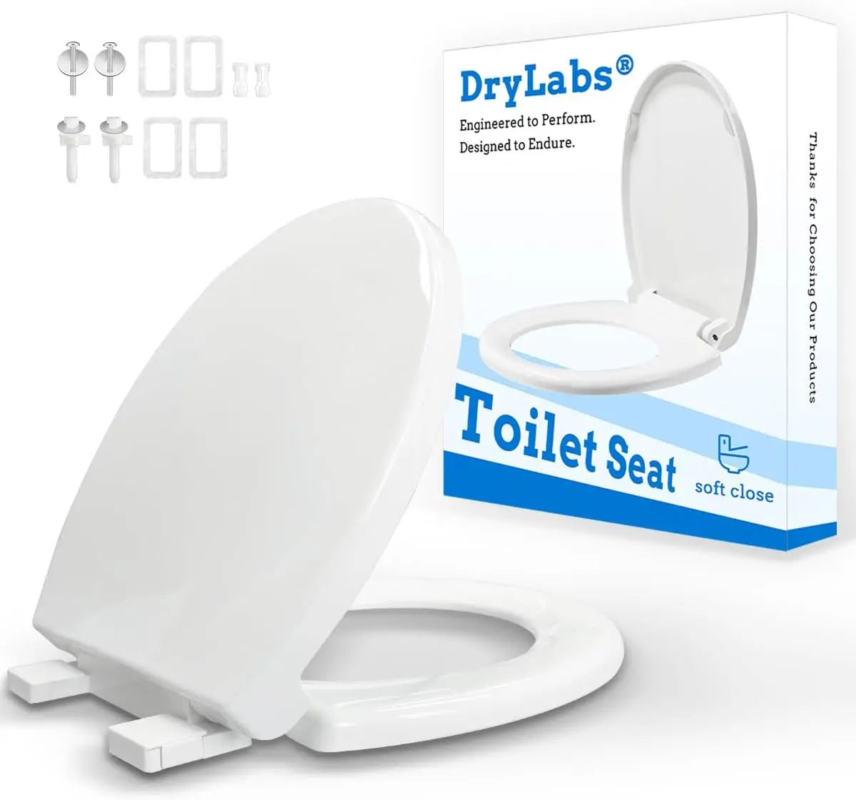 

Round Toilet Seat 16.5" - Soft Close, No Slamming, Durable PP Toilet Lid, Easy Installation & Removal, Fits Most Toilet Bowl Sea